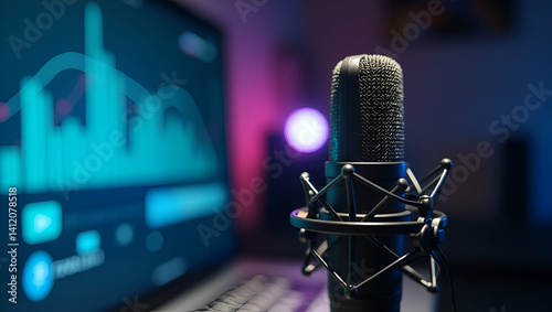 Integrated Podcast Marketing Strategy: Social Media, Influencer Partnerships, Content SEO, Digital Advertising for Growth - Empty Space for Custom Text photo