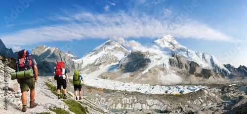 Obraz na płótnie mount Everest peak and Mount Everest base camp w salonie
