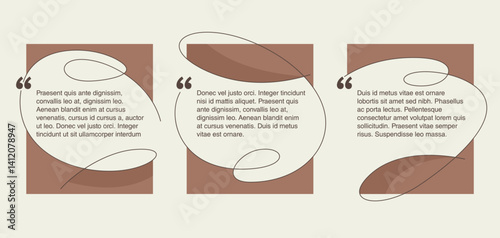 Three quotes template in decorative calligraphics