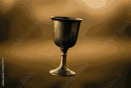 Communion cup in motion against abstract background for religious themes