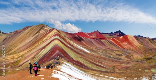 Obraz na płótnie Rainbow mountains Peru, Peruvian Andes w salonie