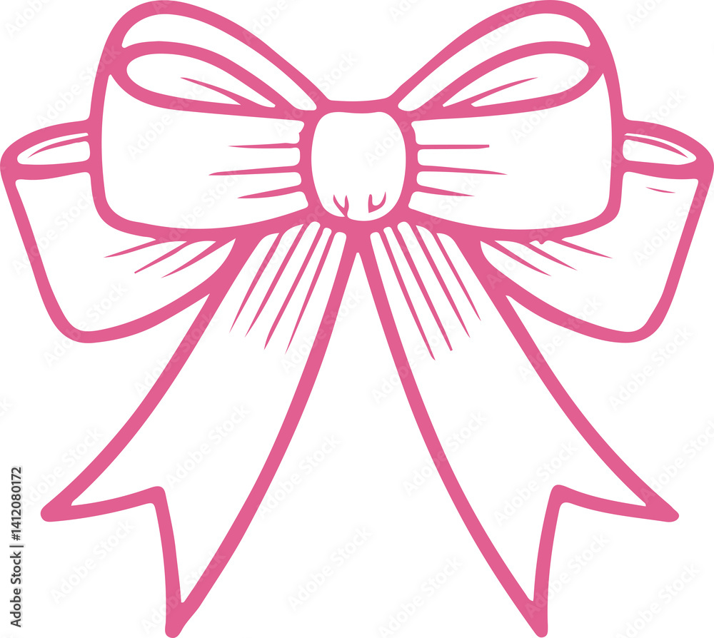 Elegant pink ribbon bow drawings with various shapes and styles. Great for design elements or decor accents. Elegant pink ribbon bow drawings with various shapes and styles. Great for design elements or decor accents.