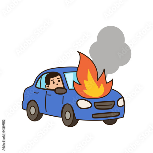 traffic accident. car motorcycle bicycle crash on road