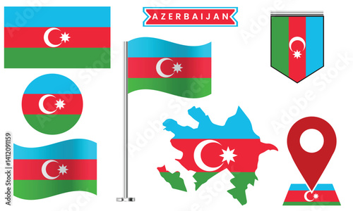 Azerbaijan Flag Icon Set, Vector Map, Badge, Pin & Waving Flag Collection Free Download Azerbaijan Flag Icon Set, Vector Map, Badge, Pin & Waving Flag Collection - GFXLoad