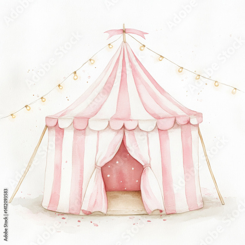 Illustration tent looks adorable in watercolor boho style