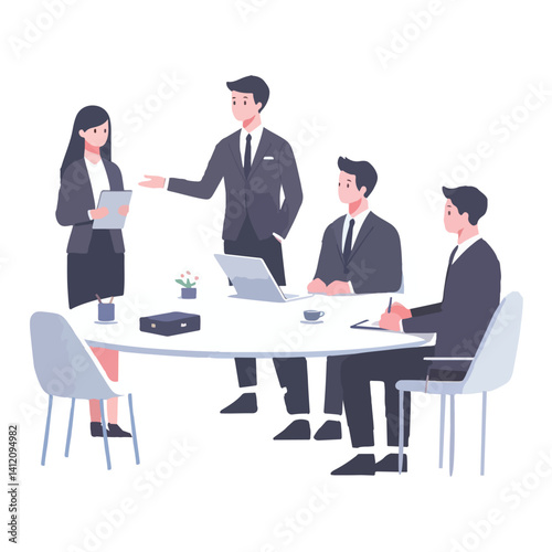 vector business people office meeting