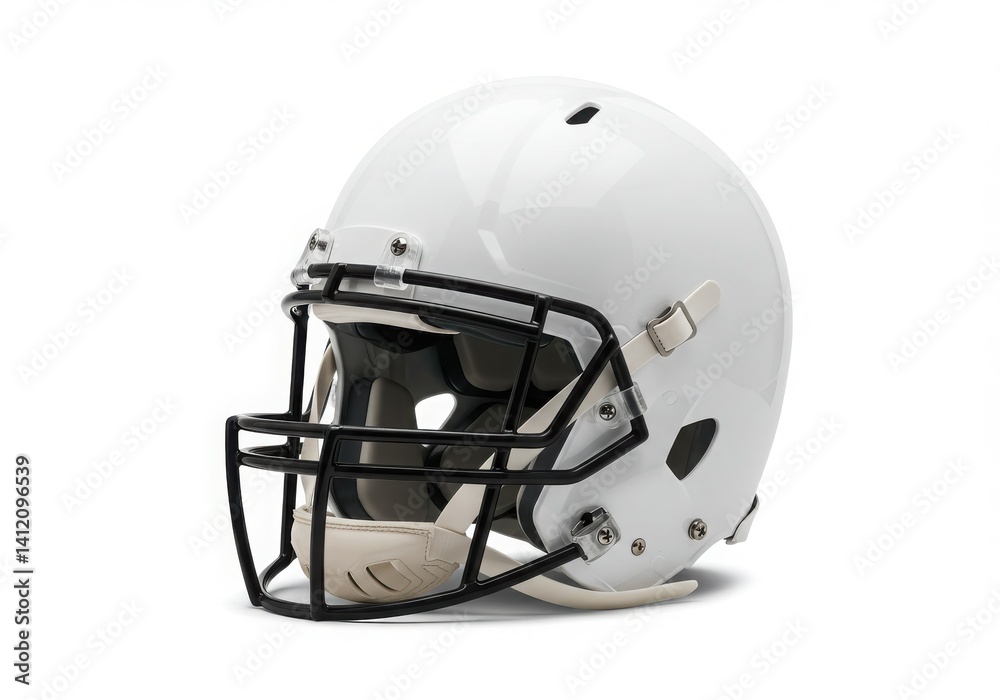 Naklejka premium Football helmet isolated close up on white background