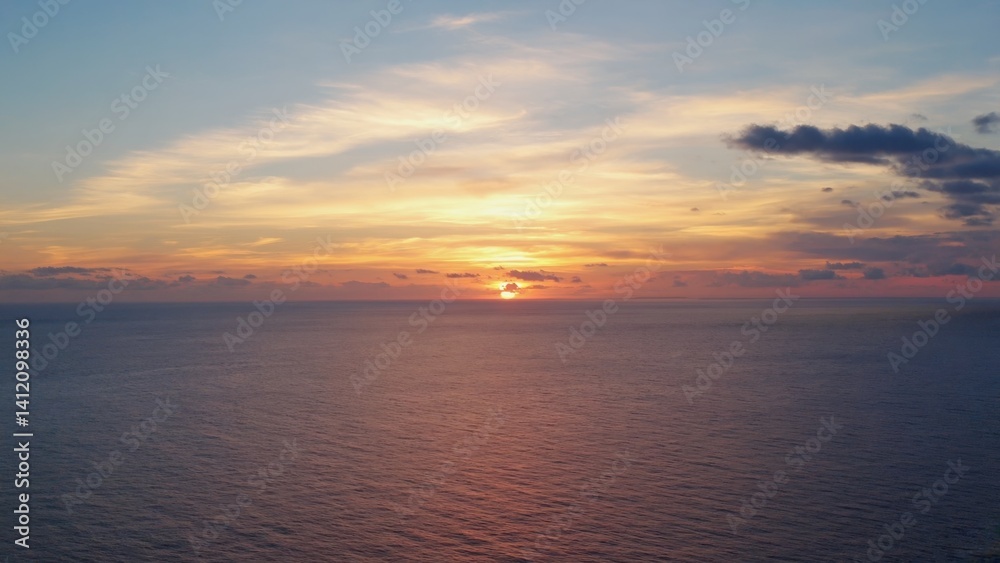 Glowing sunset over the ocean Glowing sunset over the ocean