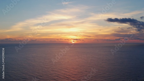 Glowing sunset over the ocean
