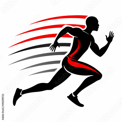 Fotografie running man silhouette