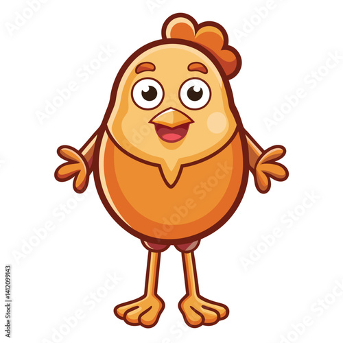 Cheerful cartoon chicken
