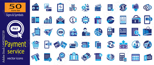 Diverse Collection of Payment Service Icons for Financial Transactions EPS vector.