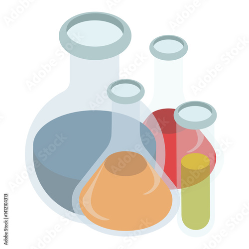 pH adjustment isometric Concept, Quality Check in Lab vector color icon design, Water Treatment Purification Plant symbol, Environment Friendly Industry Sign, Desalination Biotechnology illustration