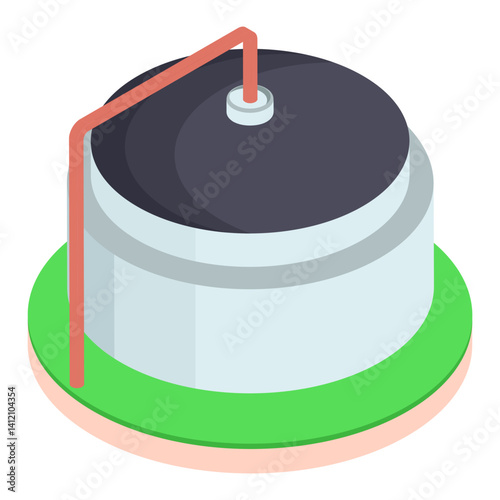 Rainwater harvesting Tank isometric Concept, Rapid sand filter vector icon design, Water Treatment Purification Plant symbol, Environment Friendly Industry Sign,Desalination Biotechnology illustration