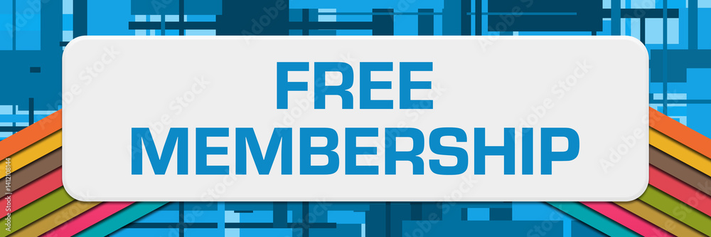 Obraz premium Free Membership Blue Colorful Stripes Box Horizontal 