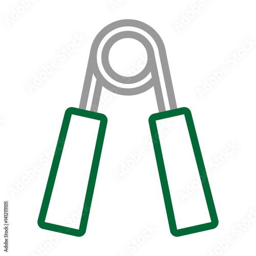 Hand Grip Vector Line Dark Green with Grey Icon Design