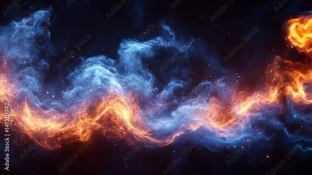 Cosmic Energy Burst with Vibrant Blue and Orange Nebula for Space-Themed Designs Generative AI Cosmic Energy Burst with Vibrant Blue and Orange Nebula for Space-Themed Designs Generative AI