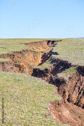 Photography Landslide or fault line