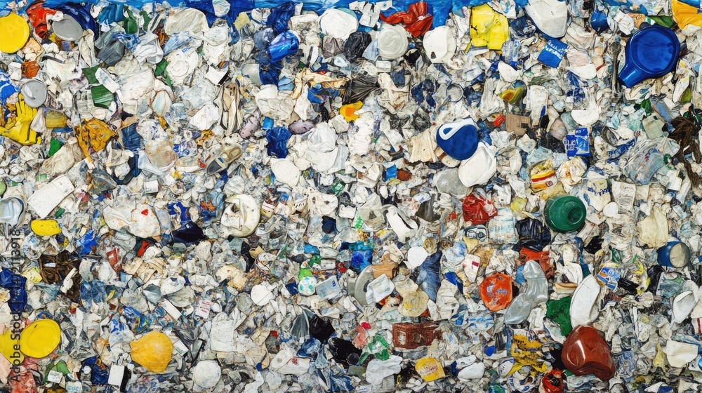 Shattered remnants of discarded tableware fill a recycling bin. Shattered remnants of discarded tableware fill a recycling bin.