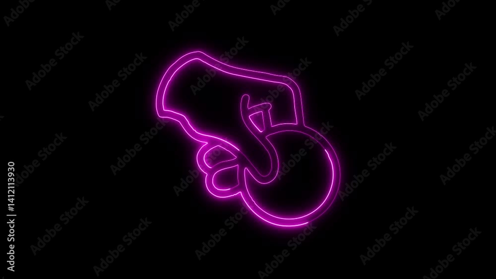Glowing neon Donate icon isolated on black background. HD Video motion graphic animation Glowing neon Donate icon isolated on black background. HD Video motion graphic animation