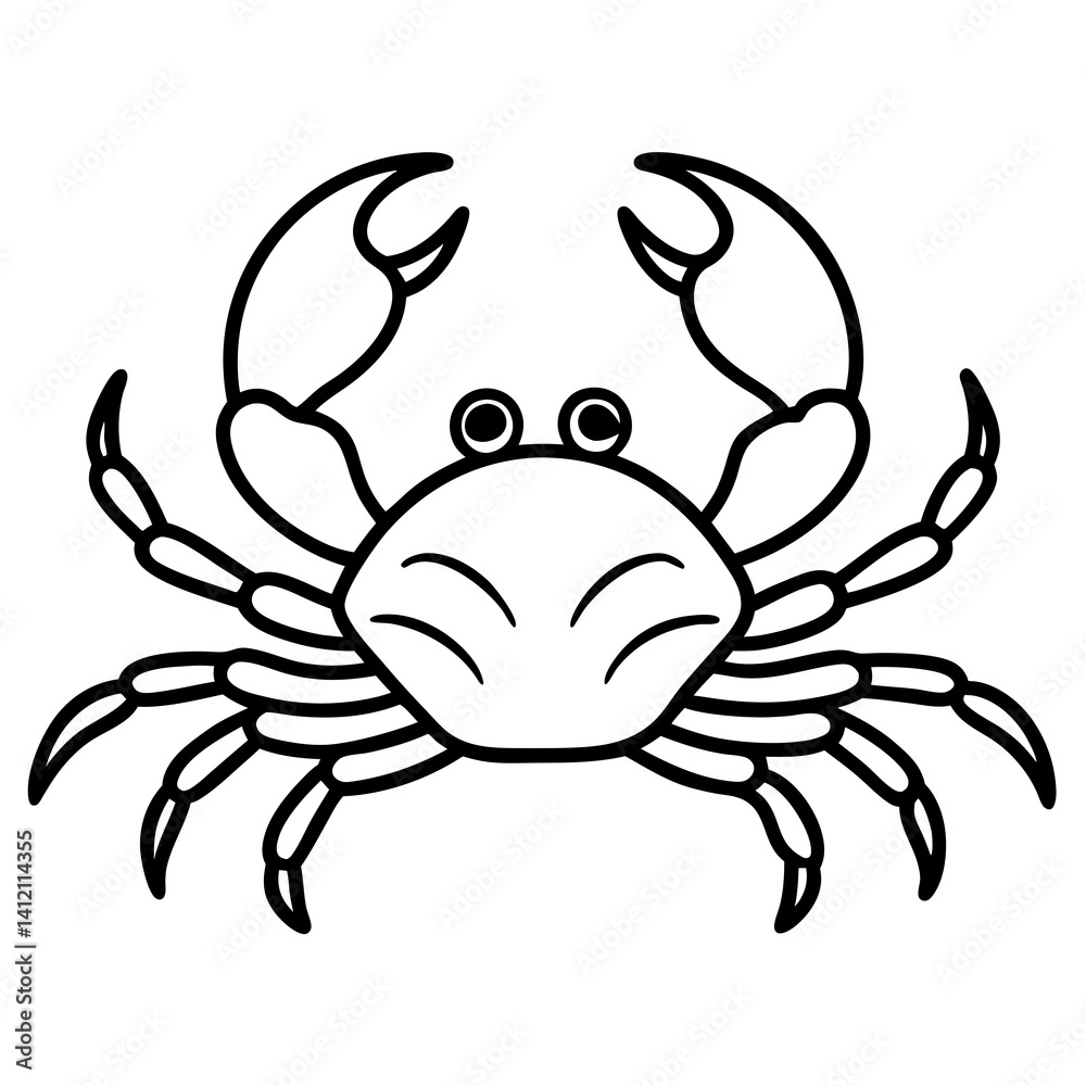 Geometric Crab Line Art