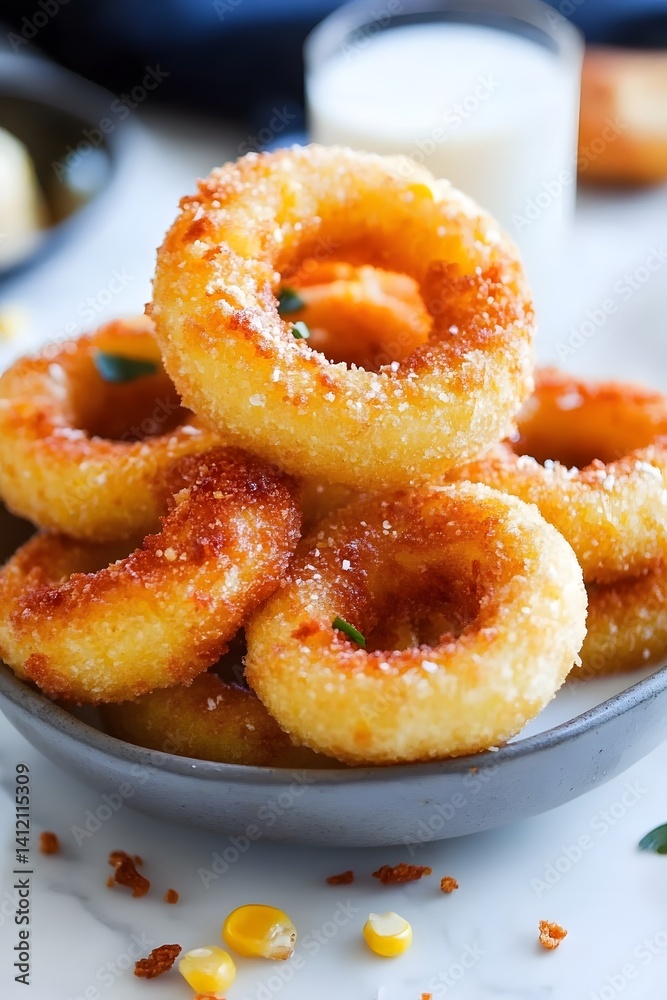 Crispy Fried Onion Rings Gourmet Food Snack Crispy Fried Onion Rings Gourmet Food Snack