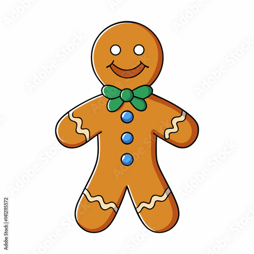 Gingerbread Man Simple Holiday Cookie Design