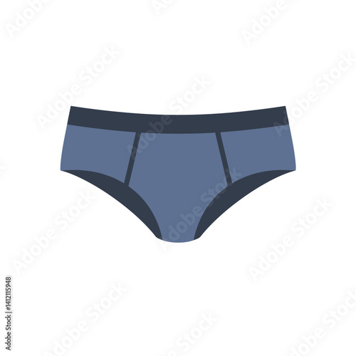 Blue and dark gray mens brief underwear flat style isolated casual clothing vector illustration