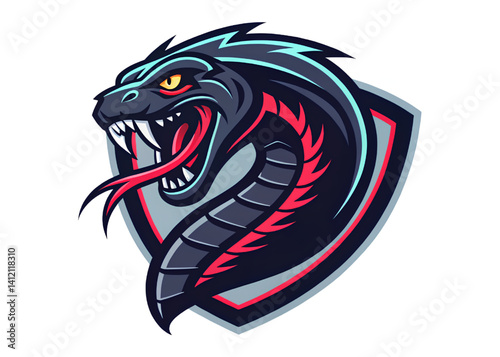 Snake Esport Mascot Logo Design on White Background for Gaming and Branding