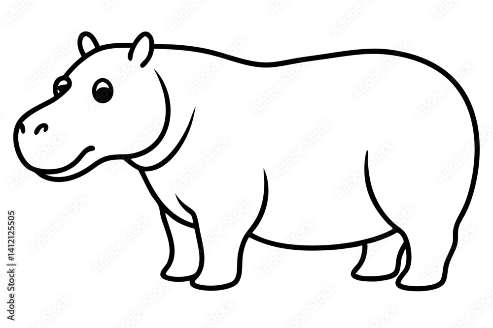 Geometric Hippo Illustration Geometric Hippo Illustration