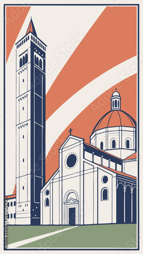 Bologna Bound - Minimalist Travel Poster in Flat Illustration Style