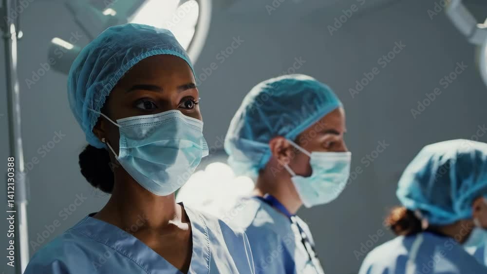 Surgeons collaborating in a busy operating room: teamwork, focus, and precision in modern medicine Surgeons collaborating in a busy operating room: teamwork, focus, and precision in modern medicine