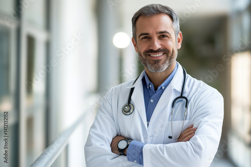 Portrait of smiling male doctor photo