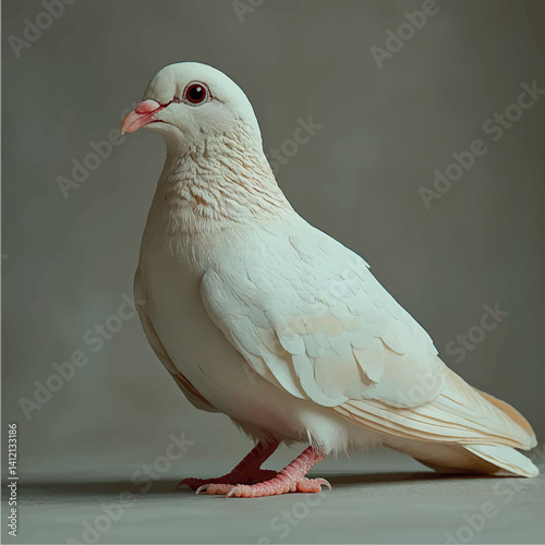 White dove isolate. Dove of peace and freedom. Bird white dove close-up.	