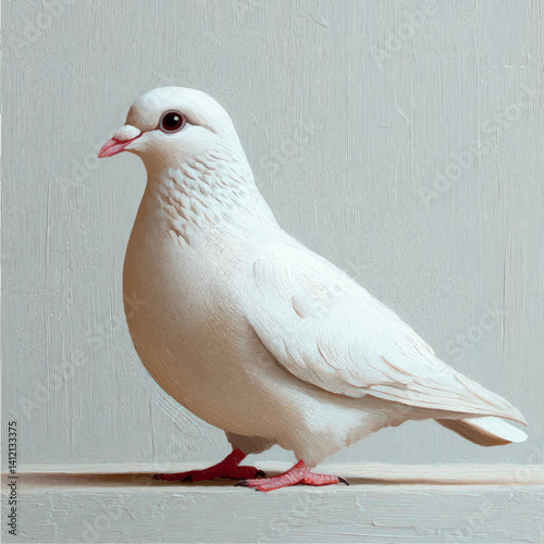 White dove isolate. Dove of peace and freedom. Bird white dove close-up.	
