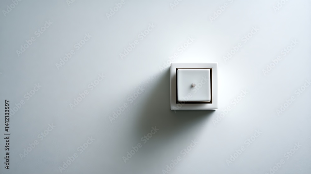 Minimalist Light Switch on a Smooth Wall with Subtle Shadow and Soft Color Palette Minimalist Light Switch on a Smooth Wall with Subtle Shadow and Soft Color Palette