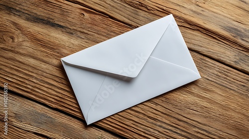 Wallpaper Mural Simple White Envelope on Rustic Wooden Table Background for Correspondence or Greeting Cards Torontodigital.ca