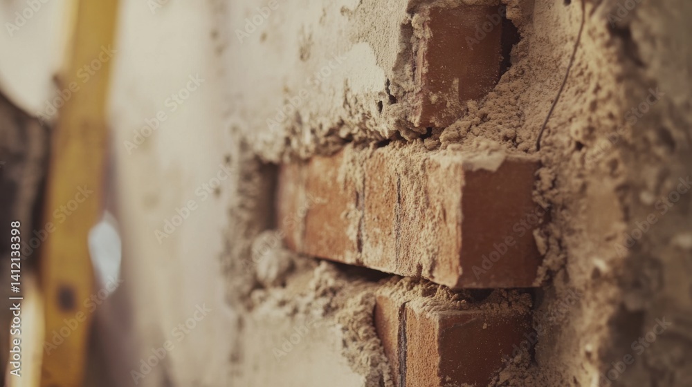 Construction worker lifting bricks for wall construction. Featuring bricklaying and construction work Construction worker lifting bricks for wall construction. Featuring bricklaying and construction work