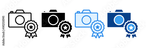 Photography Award Icon Set Multiple Style Collection