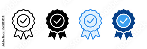 Check Mark Icon Set Multiple Style Collection