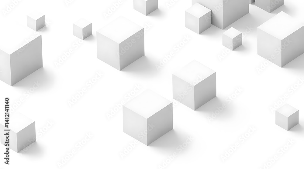 Minimalist White Cubes on White Background: Abstract Geometric Arrangement, Clean 3D Blocks, Modern Isometric Design, Simple Cube Pattern, Neutral Monochrome Scene, and Contemporary Visual Concept Minimalist White Cubes on White Background: Abstract Geometric Arrangement, Clean 3D Blocks, Modern Isometric Design, Simple Cube Pattern, Neutral Monochrome Scene, and Contemporary Visual Concept