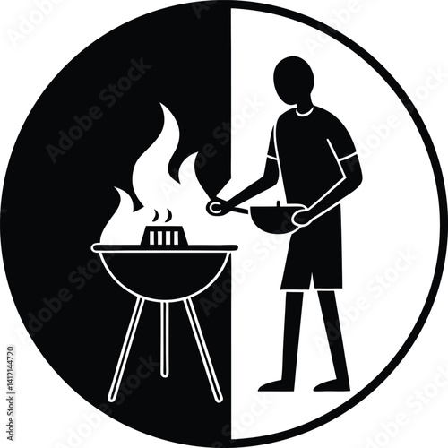 barbecue on the fire