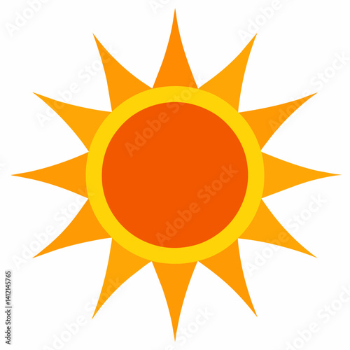 sun, vector illustration, white background