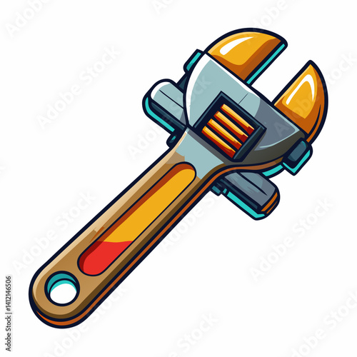 Adjustable Wrench White Background