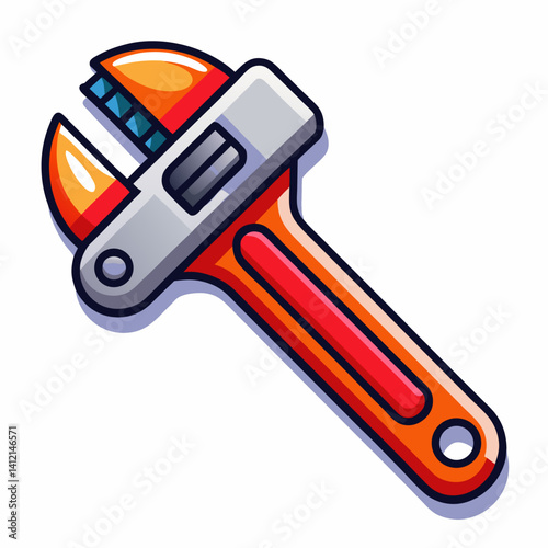Adjustable Wrench White Background
