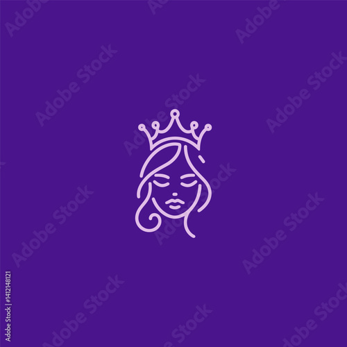 Simple Minimalist Queen Logo – Elegant queen figure in clean minimal lines, royal and refined.