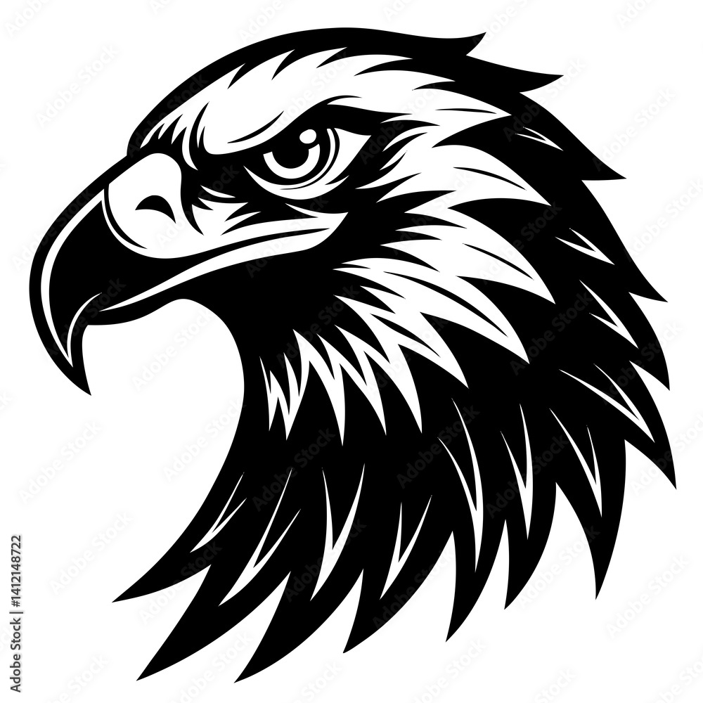 Eagle Head Vector Illustration – Bold Animal Graphic Design for Digital Projects