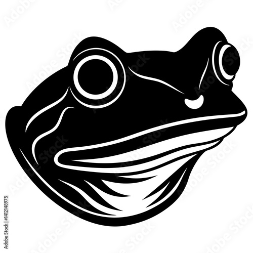 Frog Head Vector Illustration – Animal Graphic Design for Digital Use