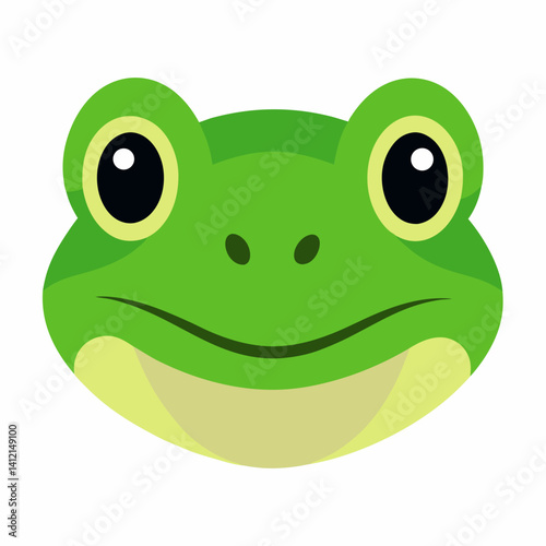 Frog Head Vector Illustration – Animal Graphic Design for Digital Use