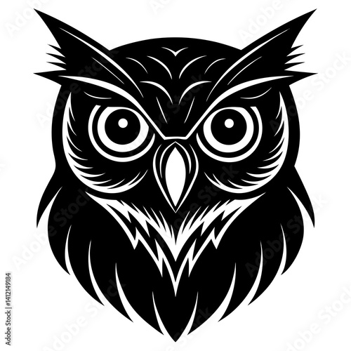 Owl Head Vector – Animal Graphic Design for Digital Art & Illustrations